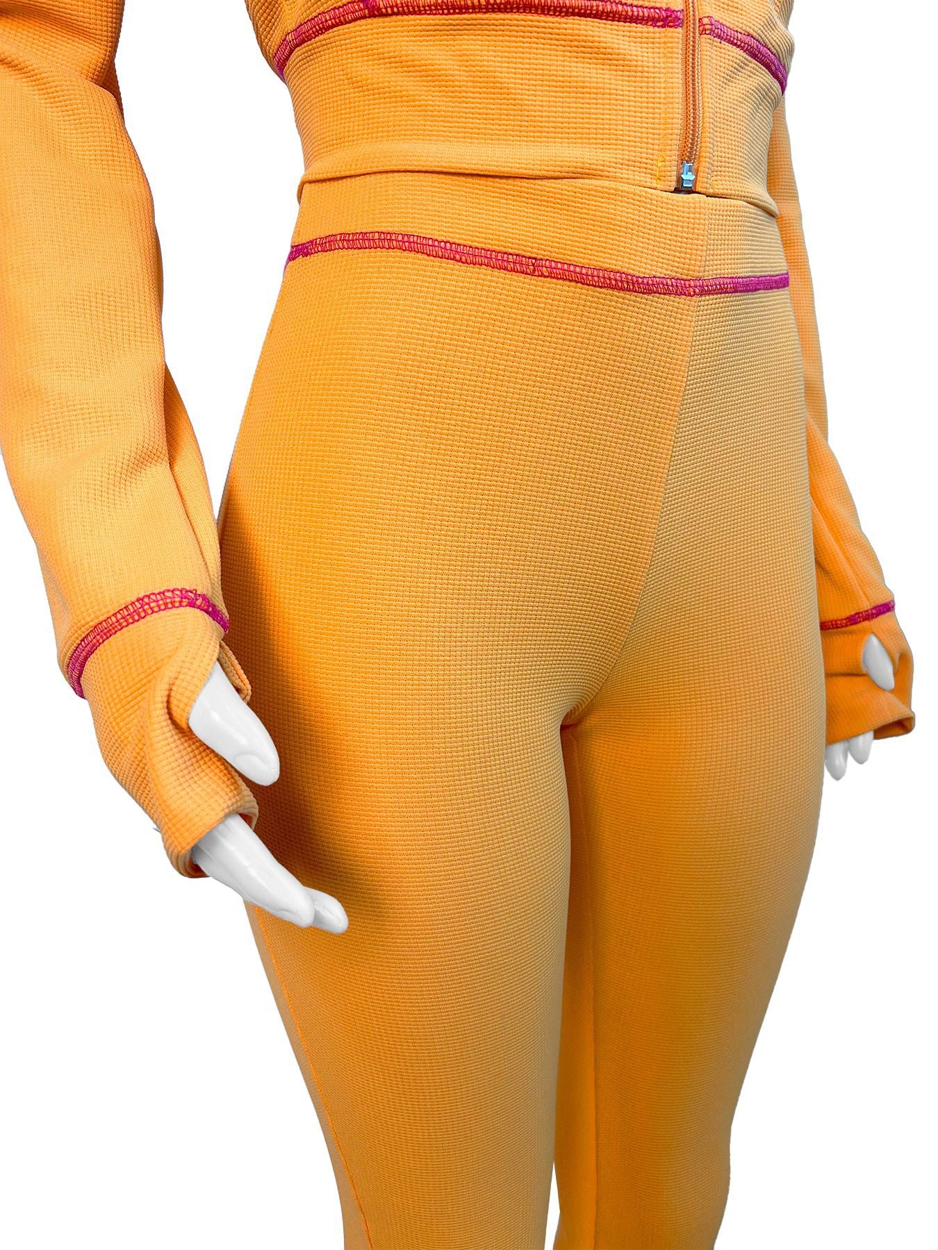 Women's Waffle texture hooded Bell Bottom Casual two piece pants set 16