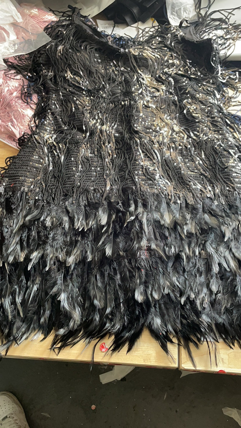 Women Fringe Sequin Feather Dress Dresses 20