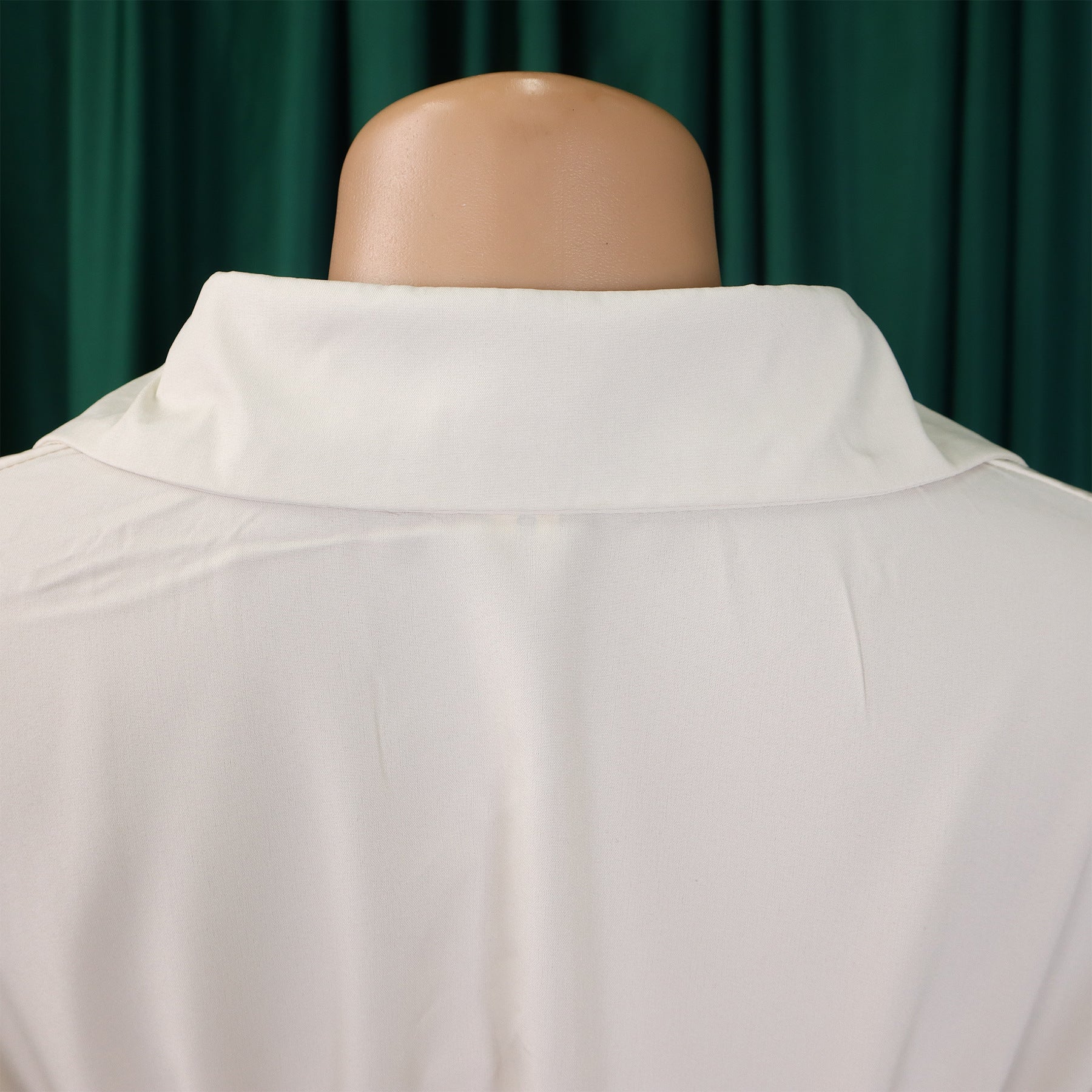 Women's Turndown Collar Solid Color Fashion Loose Casual Button Irregular Shirt Dress 43