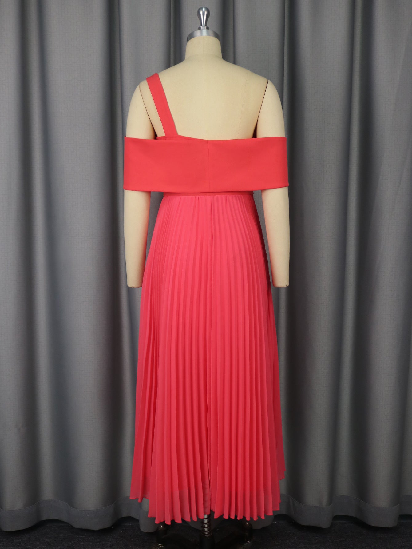 Women Sexy Off Shoulder Dinner Pleated Dress 7