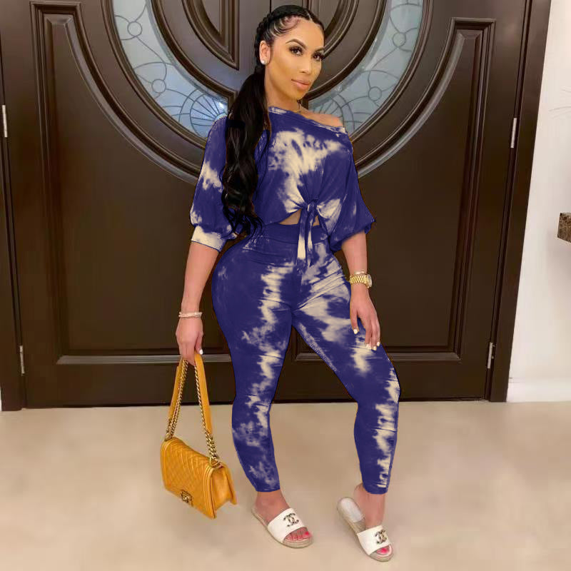 Women Printed Sexy Top and Pants Two-Piece Set 7