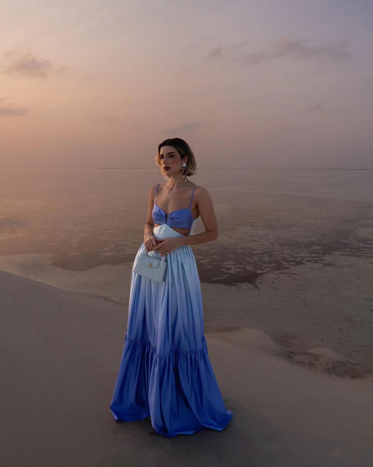 Women Summer Suspender Gradient Backless Sleeveless Dress 10