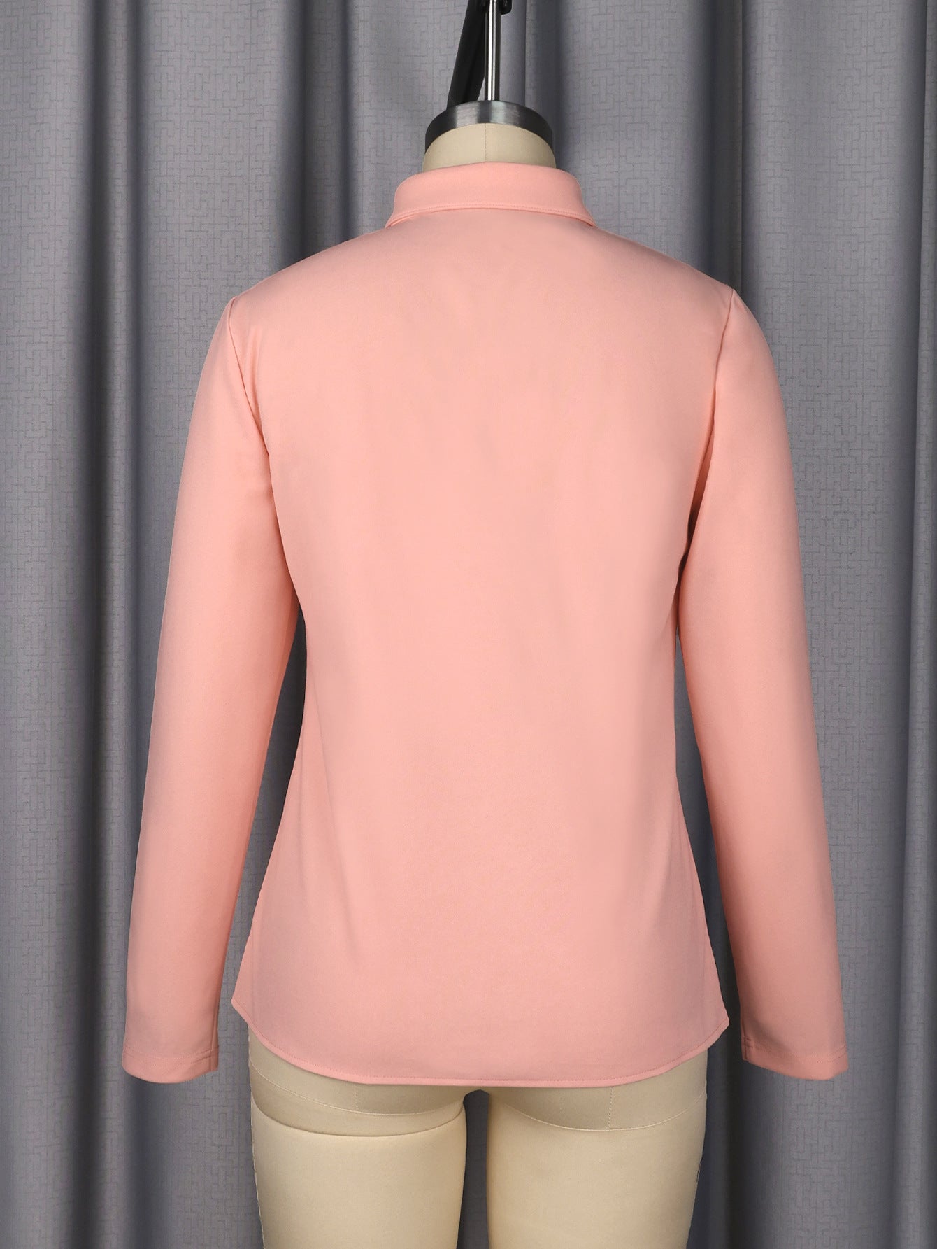 Women's Fashion Career Turndown Collar Color-Blocking Two-Piece Elegant Slim Waist Midi Skirt Set 6