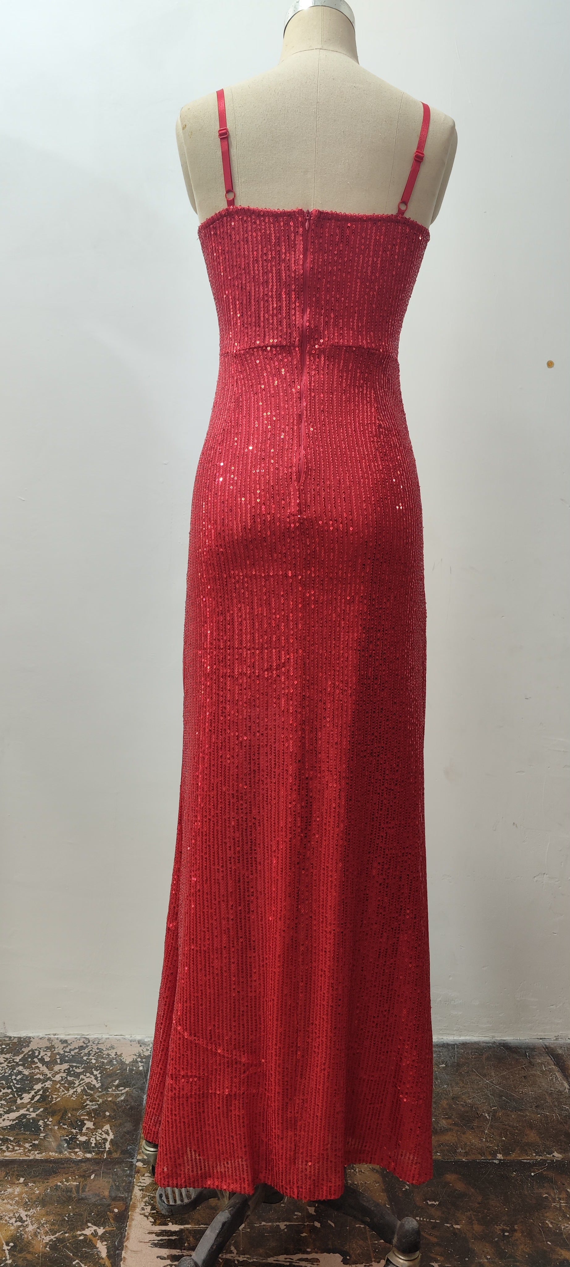 Summer Sequined Strap Formal Party Gown Sexy Prom Evening Dress 15