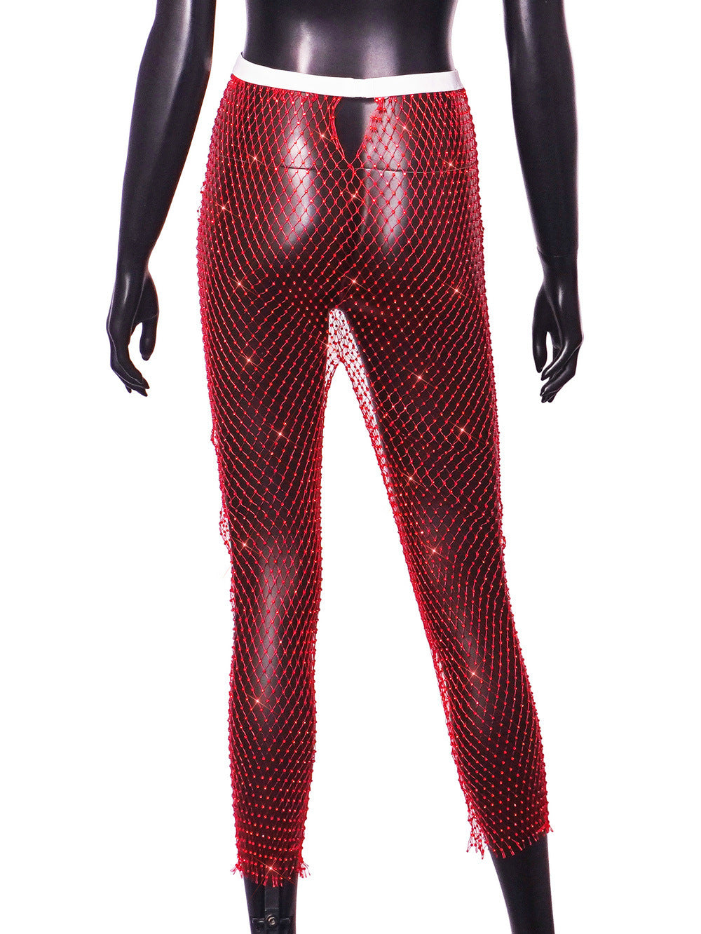 Women Sexy Rhinestone Fishnet Pants 45