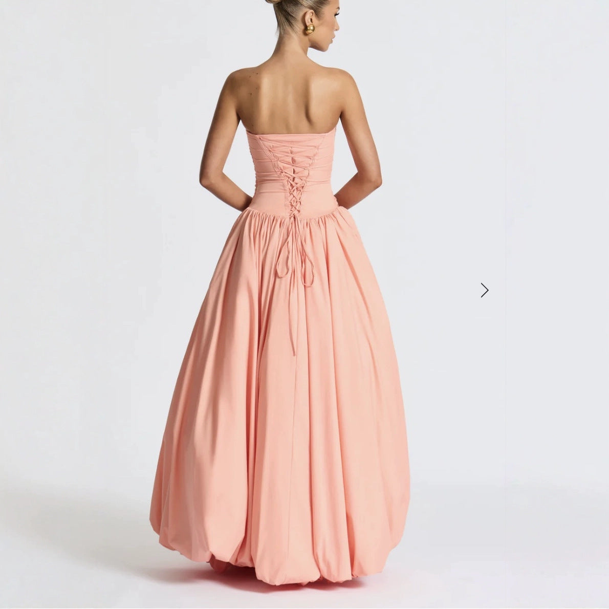 Strapless Solid Color Fashion Slit Maxi Dress for Women 6