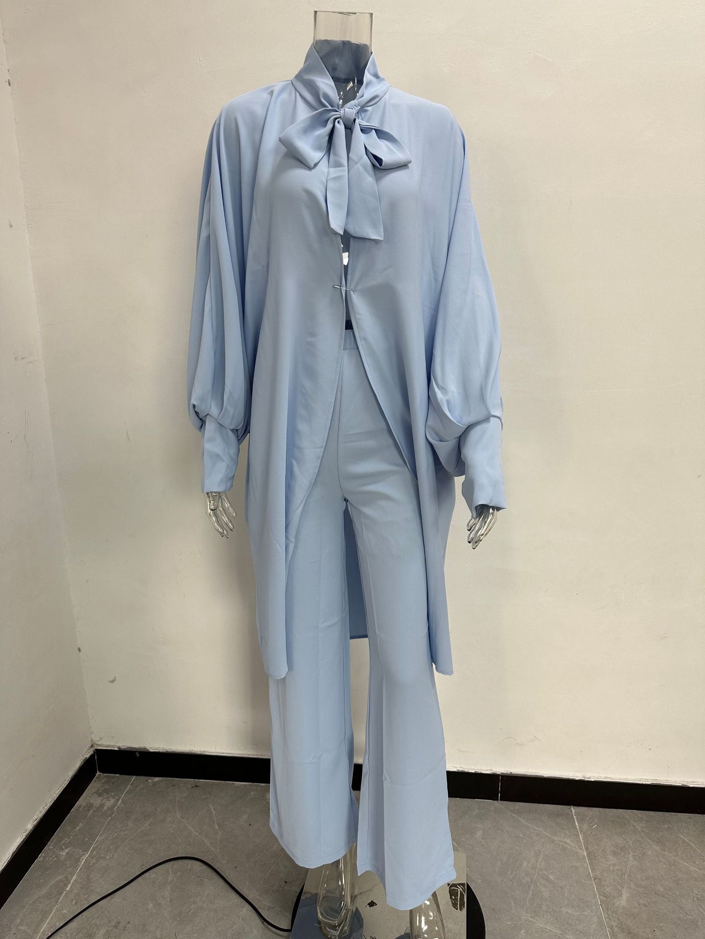 Autumn And Winter Chic Women's Suit Fashionable Baton Loose-Sleeved Shirt Straight-Leg Trousers Two-Piece Set 20