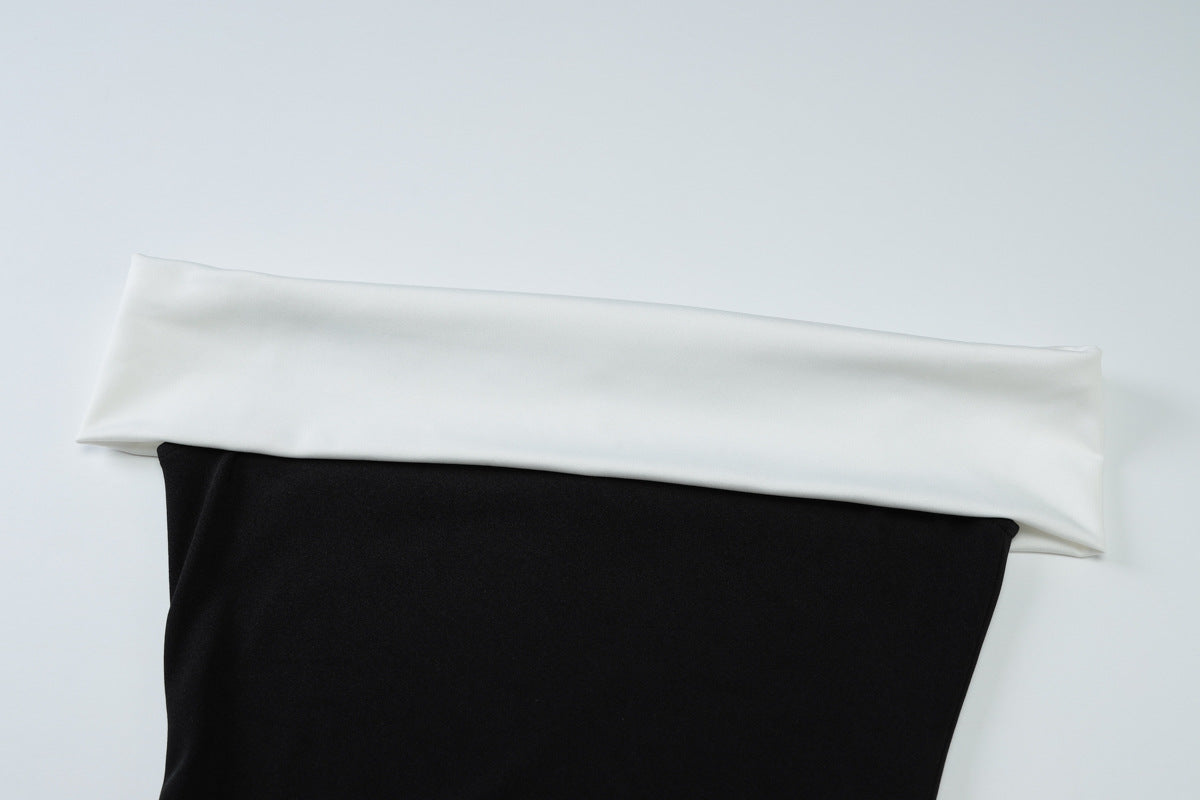 Women Sexy Off Shoulder Layered Contrast Raglan Mini Dress 12