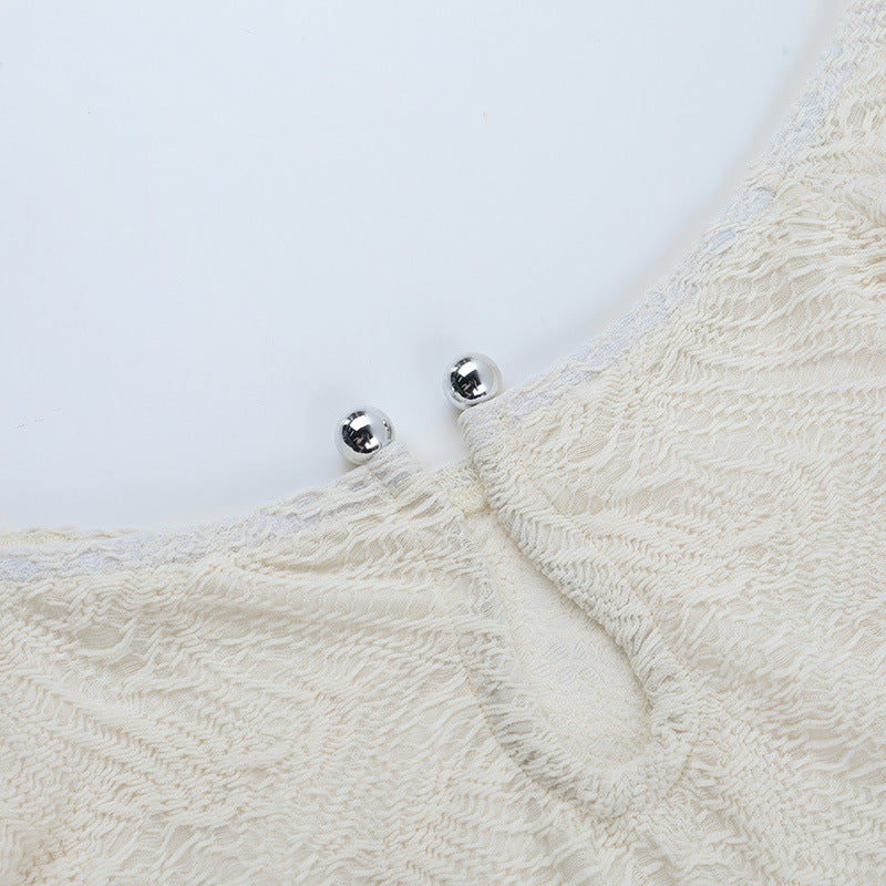 Women Sexy U-Button Off-Shoulder Long Sleeve Bodycon Dress 11