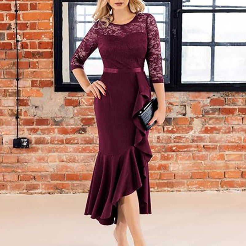 Women formal party fishtail maxi dress 4