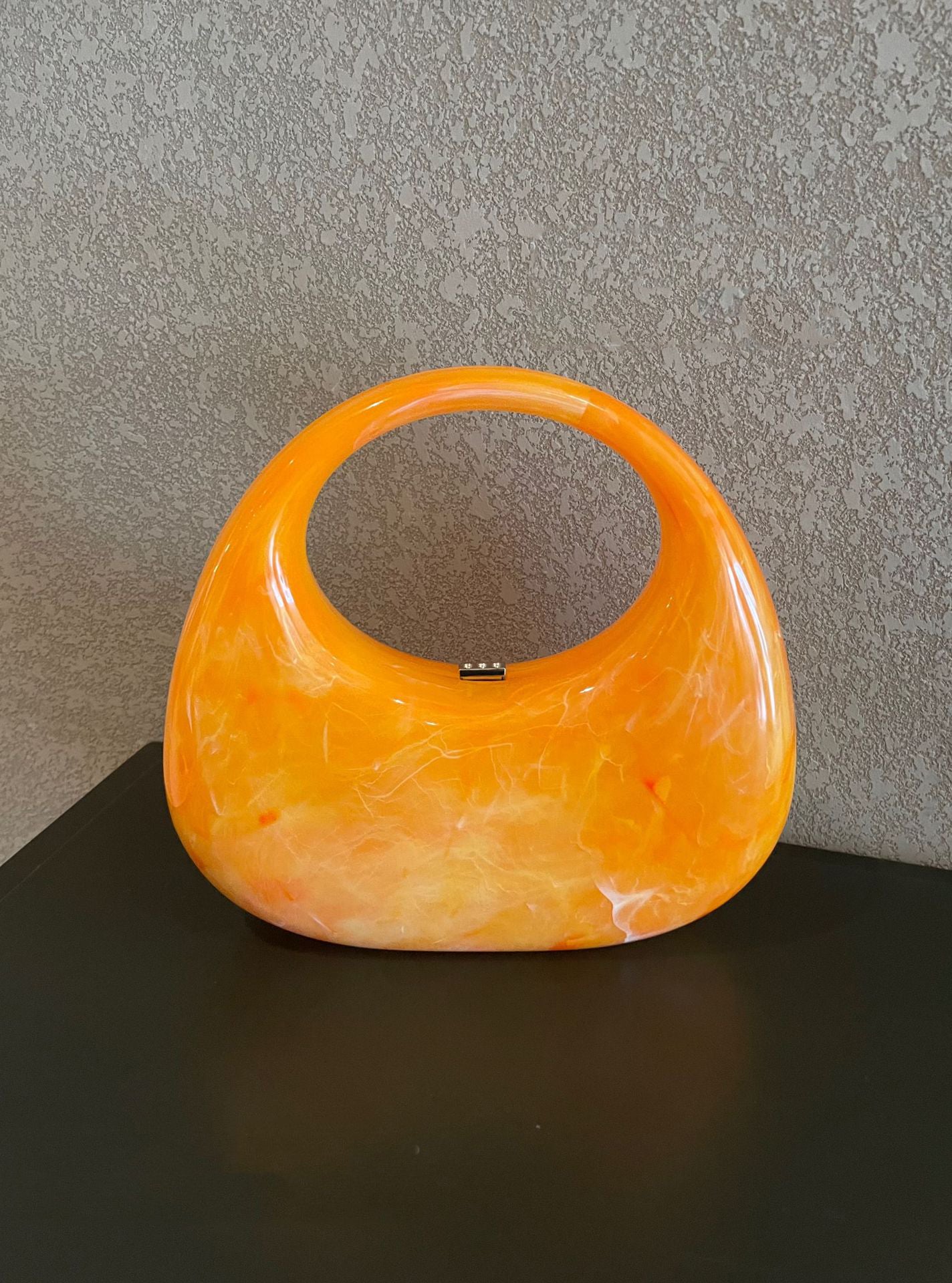 Watercolor Ice Cracked Acrylic Box Women's  Handbag