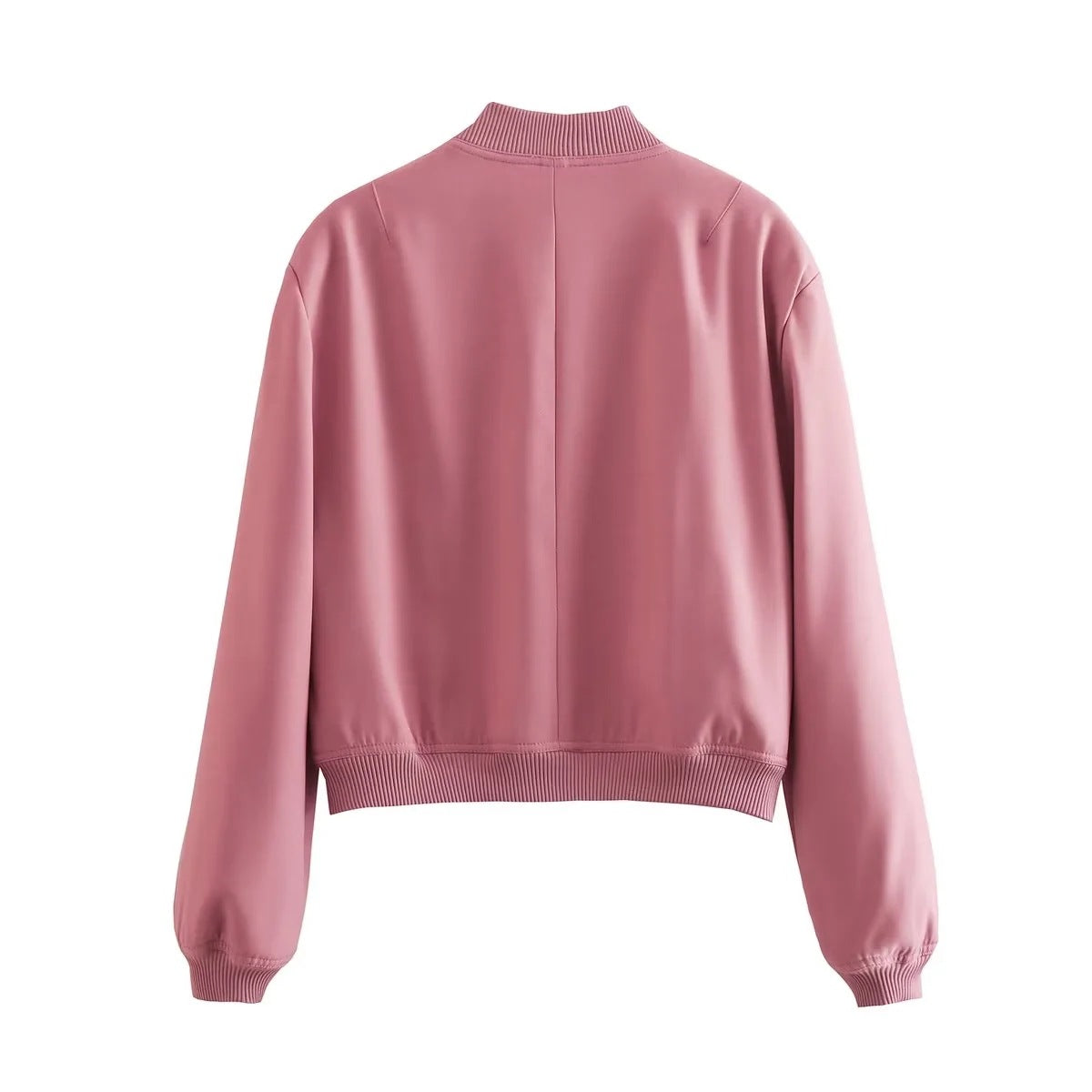 Women's Bomber Jacket Spring and Autumn Pocket Long Sleeve Casual Single Breasted Coat 27