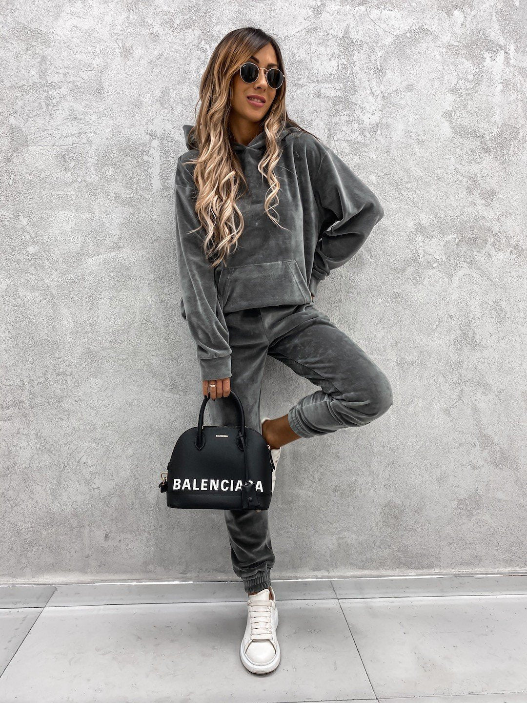 Women Casual Solid Hoodies Sports trousers two-piece set 15