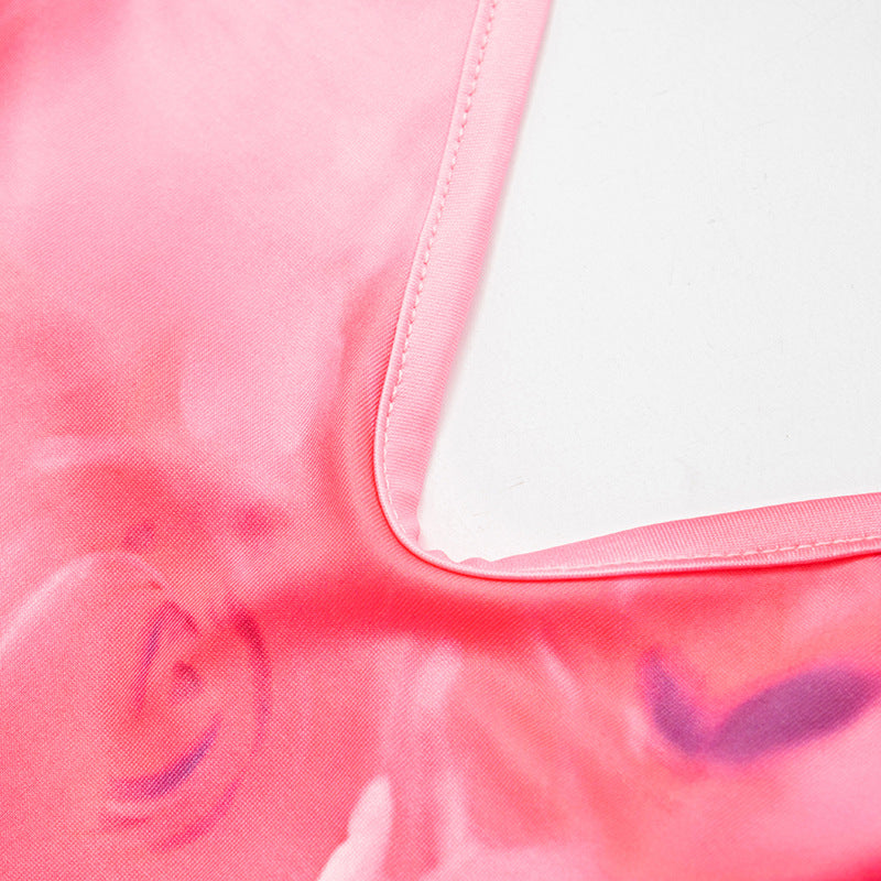 Women Summer Casual Printed Backless Strappy Fishtail Maxi Dress 13