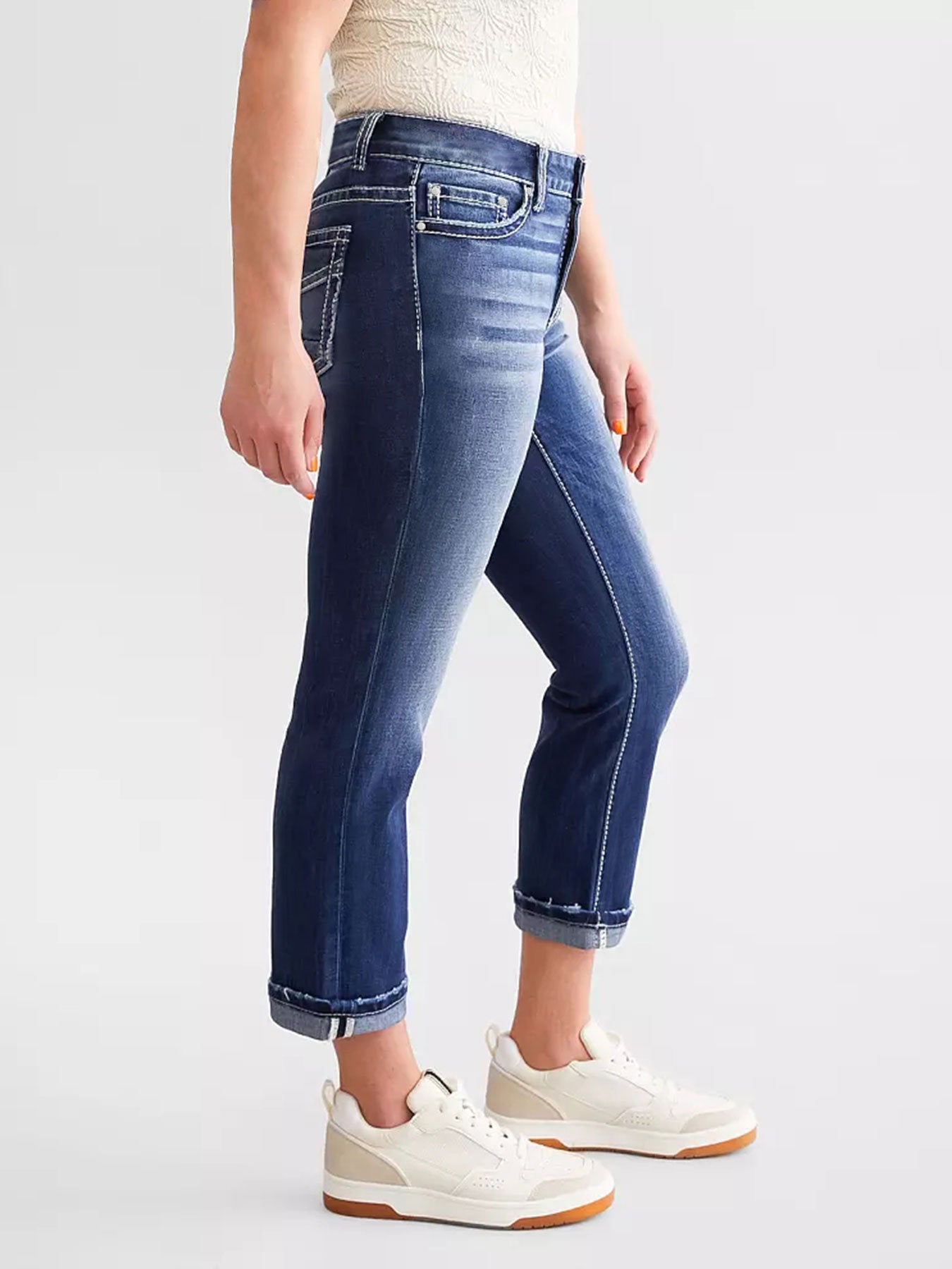 Women's Jeans Embroidered Slim Denim Trousers