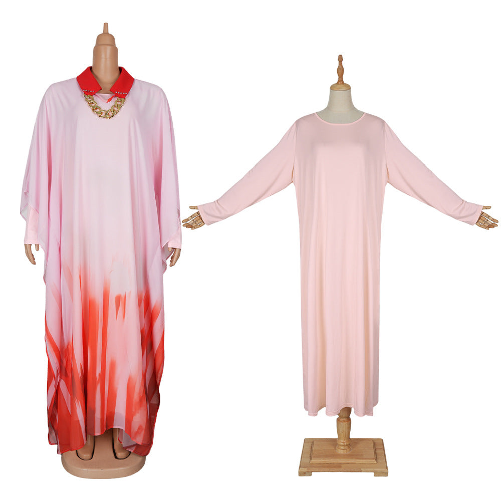 Print Robe Africa Plus Size Two-Piece Women's Dress 8