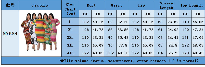 Winter Tight Fitting Sexy Print Plus Size Dress 12