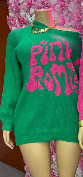 Women casual letter round neck long sleeve knitting Top 3