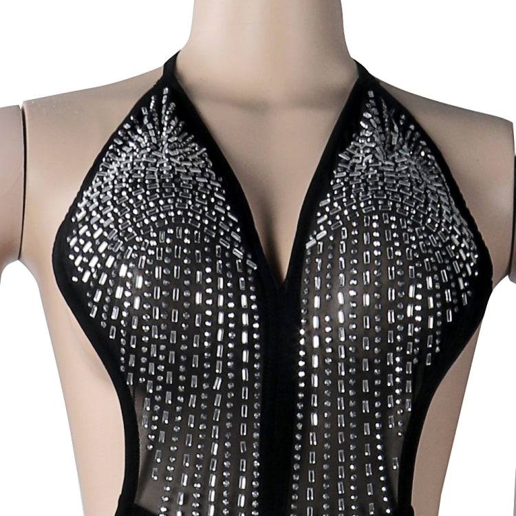 Summer Sexy Black Beaded Backless Mini Club Dress 6