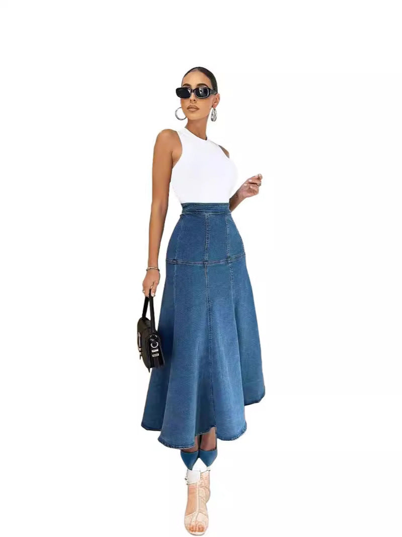 Women Denim Long Skirt 6