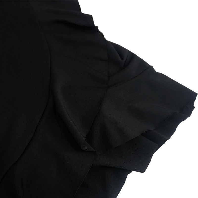 Women's Strappy V-Neck Sleeveless Low Back Ruffled Short Dress 14