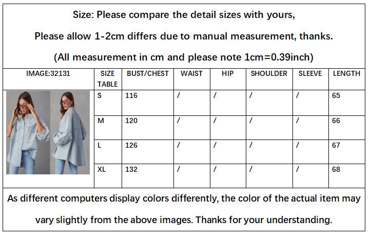 Women Autumn Rivets Turndown Collar Beard Denim Jacket 10