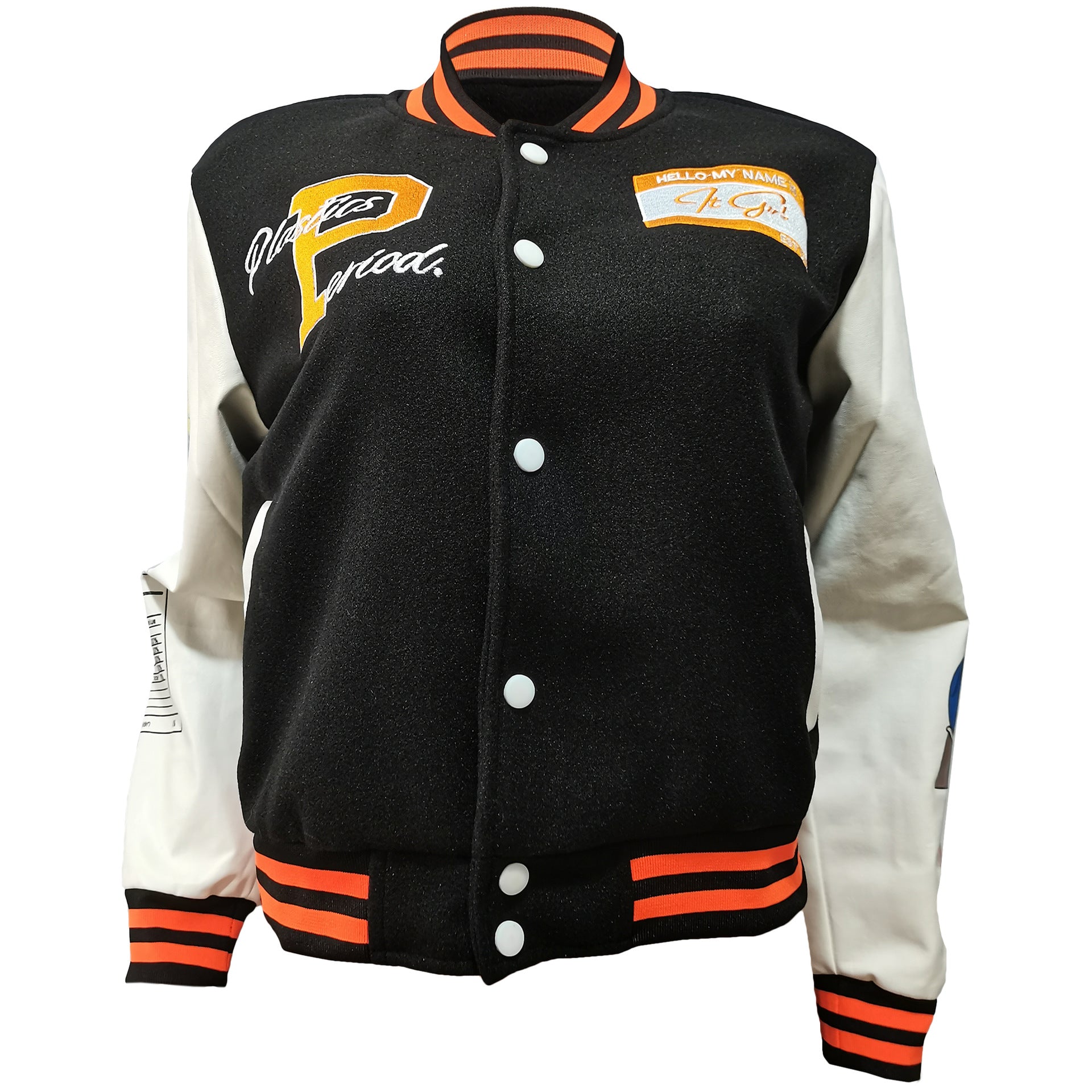 Women Fashion Velvet Print Embroidered Baseball Jacket 28