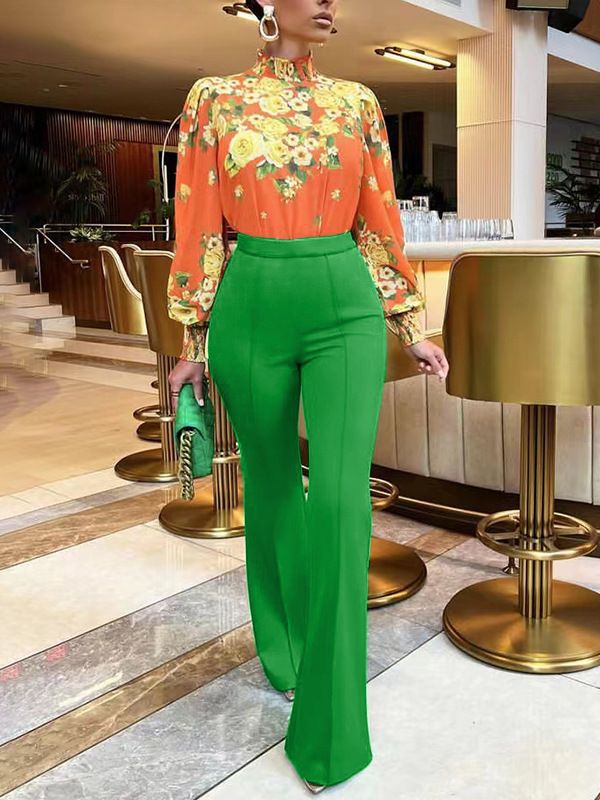 Casual Pants Spring and Autumn Chic Career Slim Pants Versatile Fashion Wide Leg Pants 7