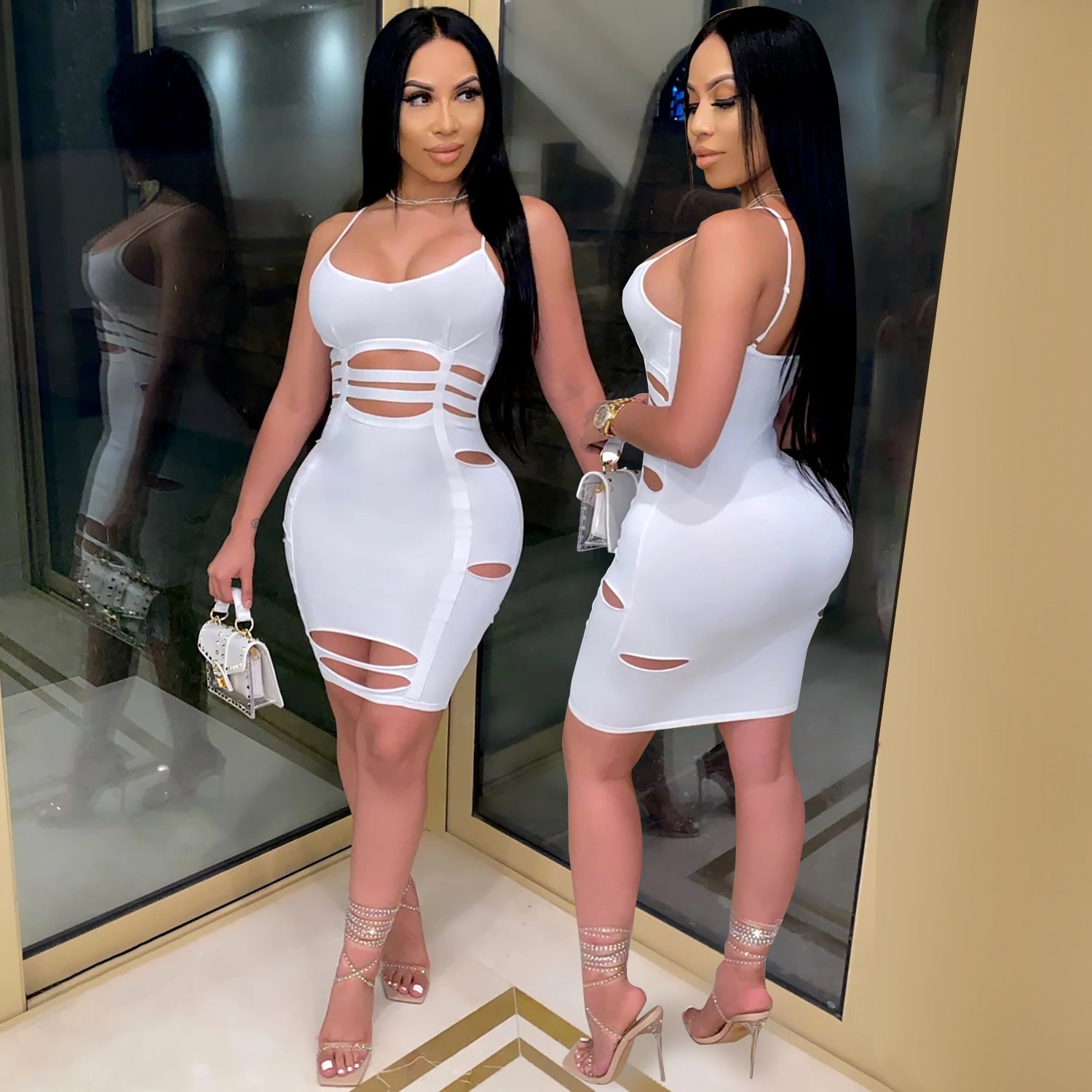 Women Cutout Halter Bodycon Dress 3