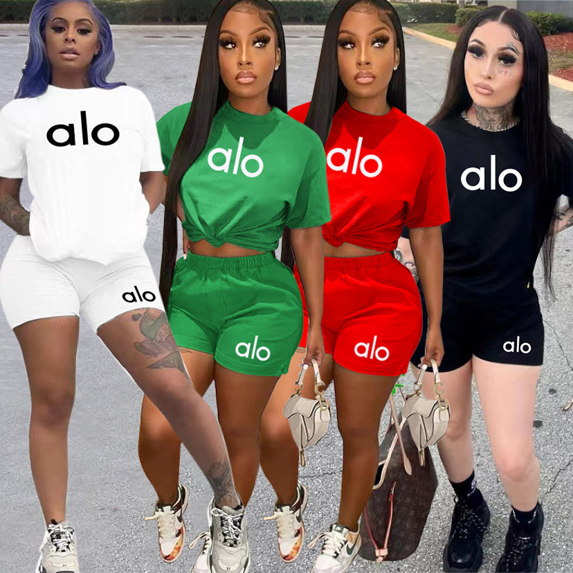 Women Summer Casual Printed Two-Piece Top and Shorts Set 13