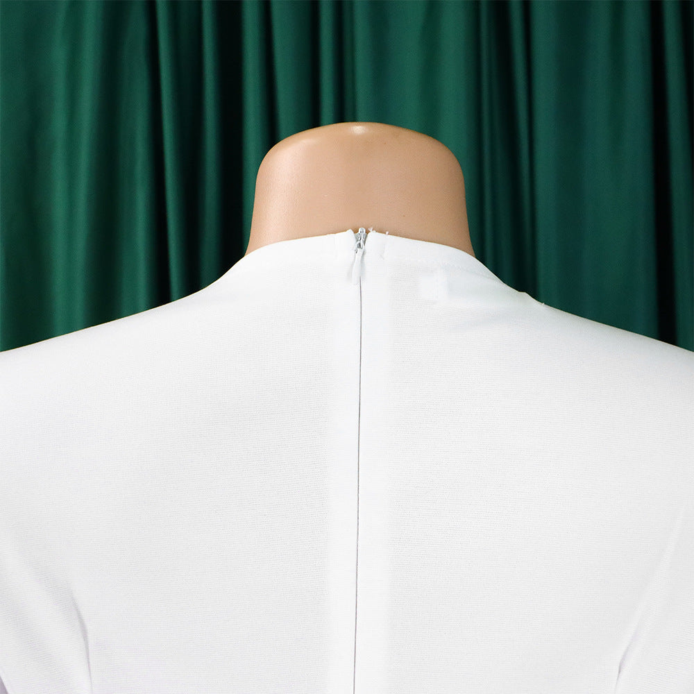 African Women v-neck puff sleeve slit dress 25