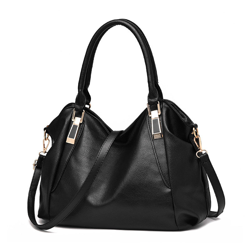Women soft leather handbag large capacity Women bag middle-aged Women shoulder crossbody bag 8