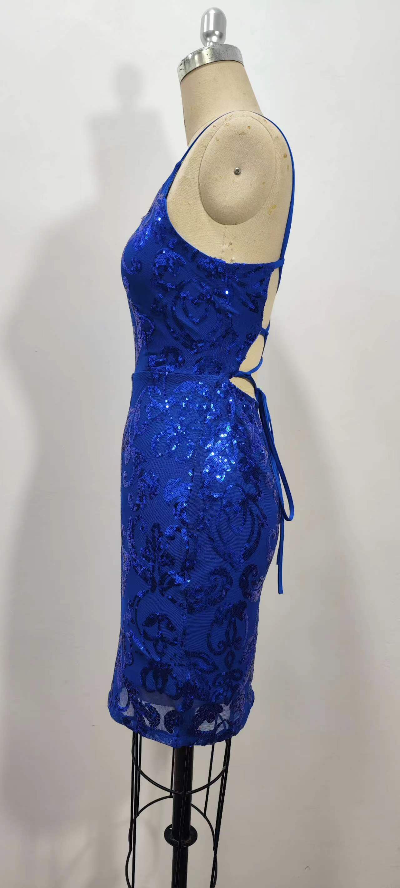 Women's Summer Sequin Sexy Slim Mini Dress 12