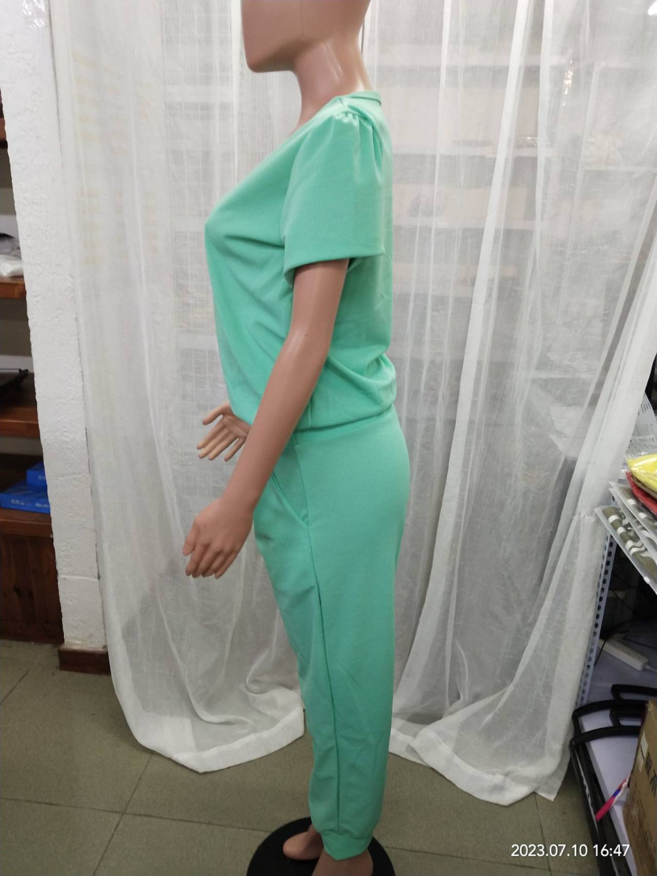 Women's Fashion Casual V-Neck Printed Short-Sleeved Trousers Set Two-Piece Set 13