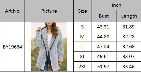 Solid Color Zipper Hoodies Autumn And Winter Fleece Casual Jacket For Women 7