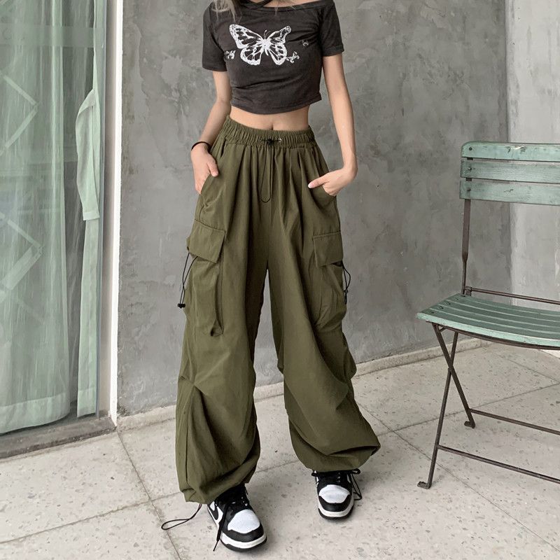 Women American Vintage Cargo Loose Wide Leg Casual Pants 10
