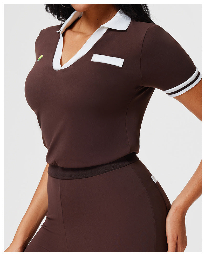 Women tennis fitness short-sleeved romper 5