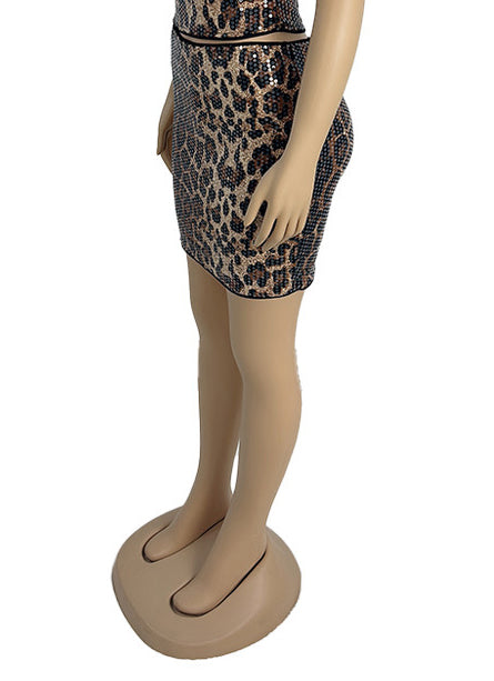 Women nightclub sequined shiny Bodycon skirt 9