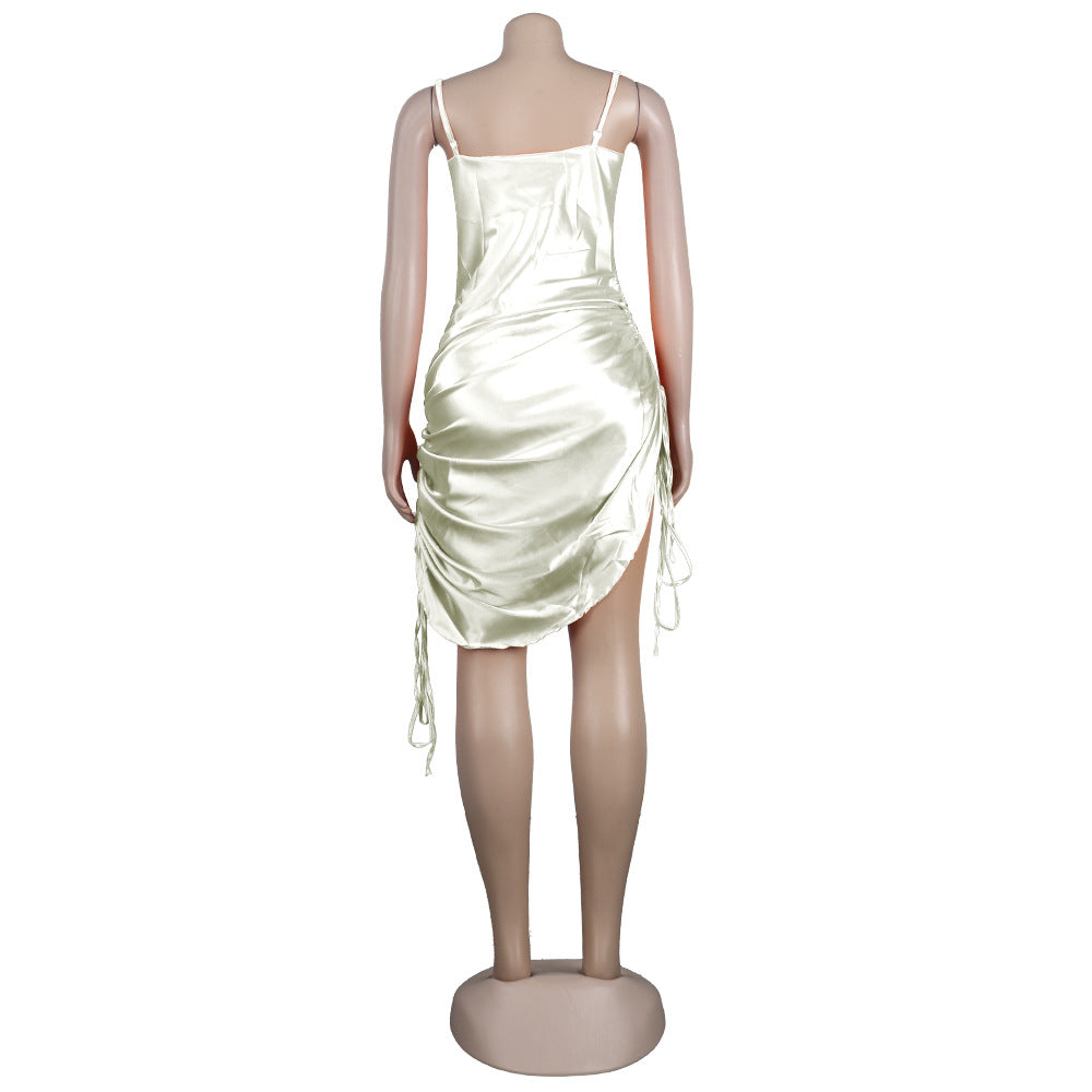 Sexy Strappy Deep V Double Drawstring Design Clubwear Dress 29