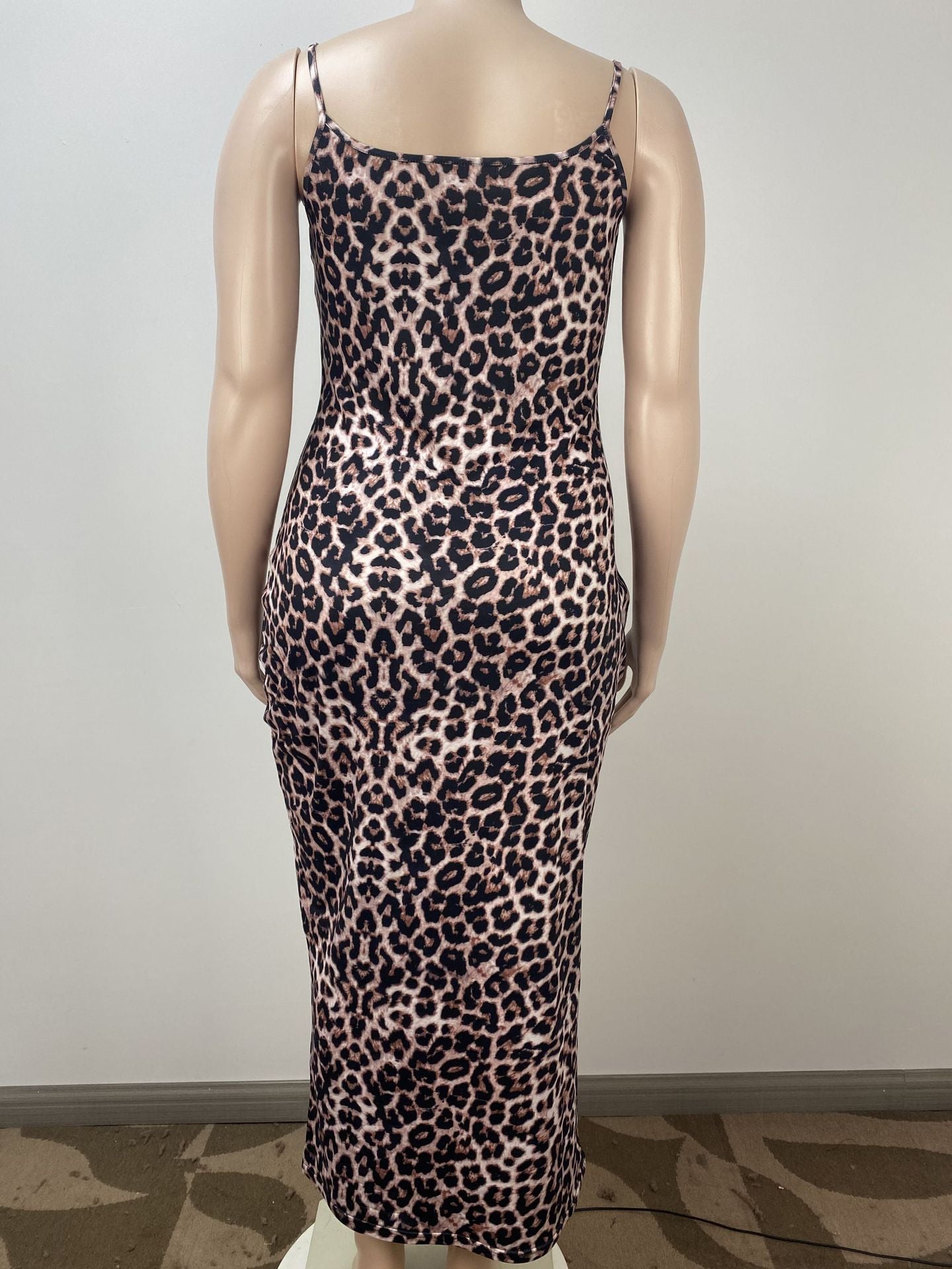 Plus Size Women Sexy Leopard Bodycon Dress 5