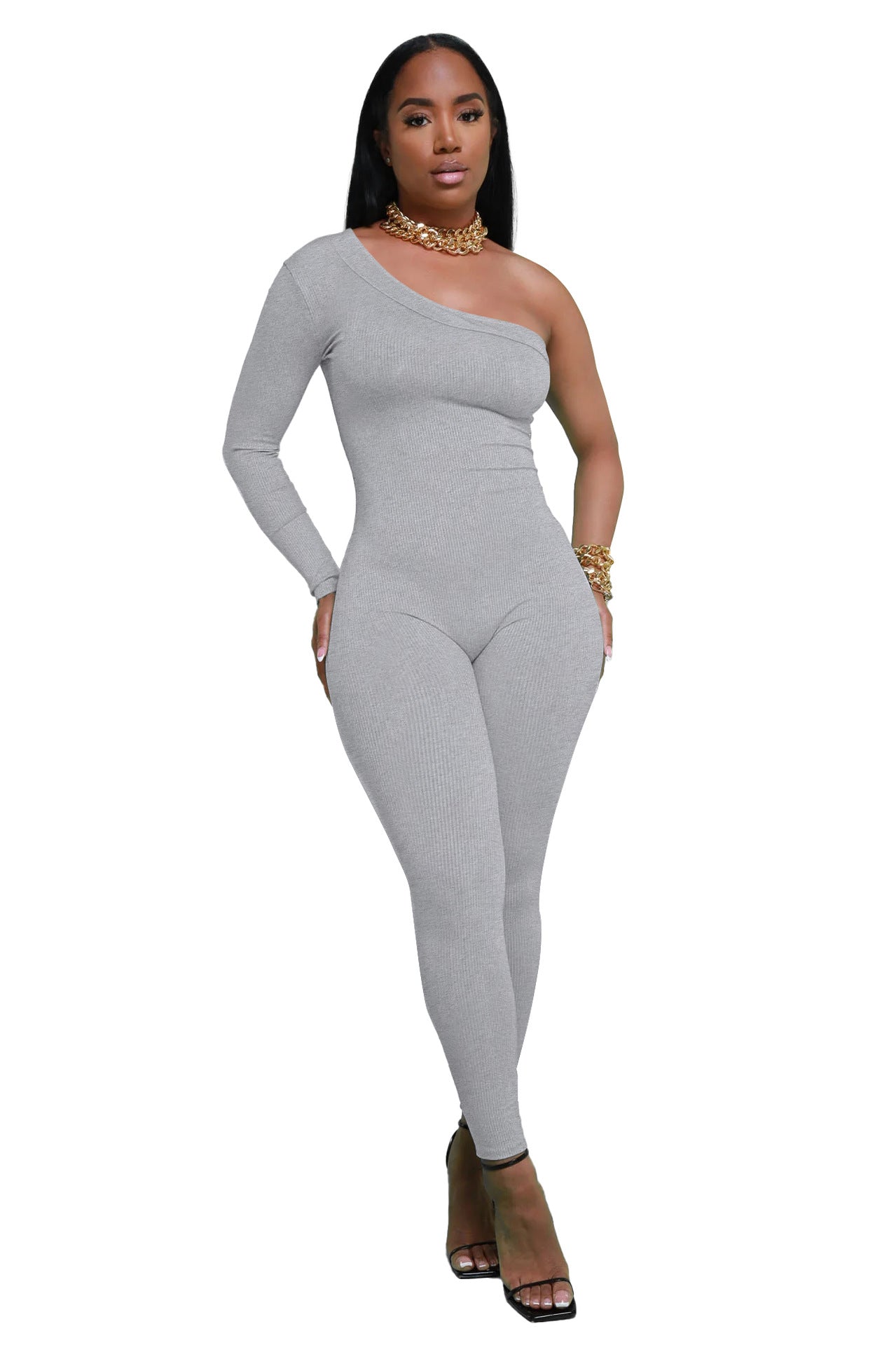 Women Fall Slash Shoulder Jumpsuit 9