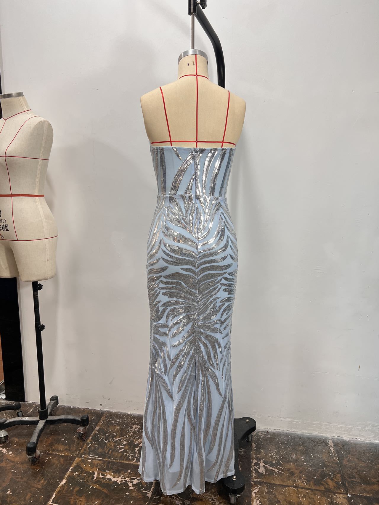 Women's Formal Party Sequin Strapless Sexy Evening Dress 8