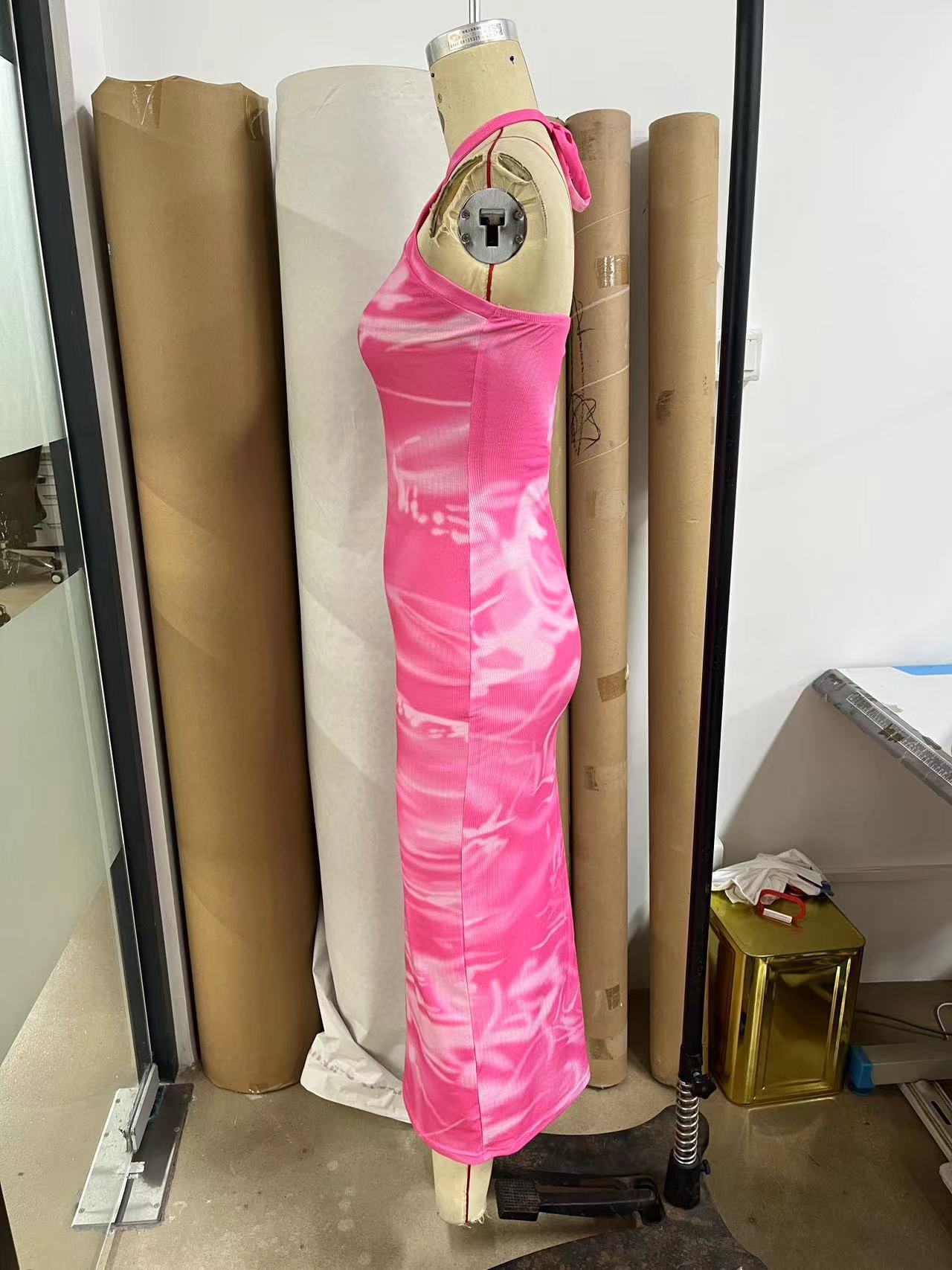 Halter Neck Low Back Tight Fitting Slim Sexy Women's Long Dress 5