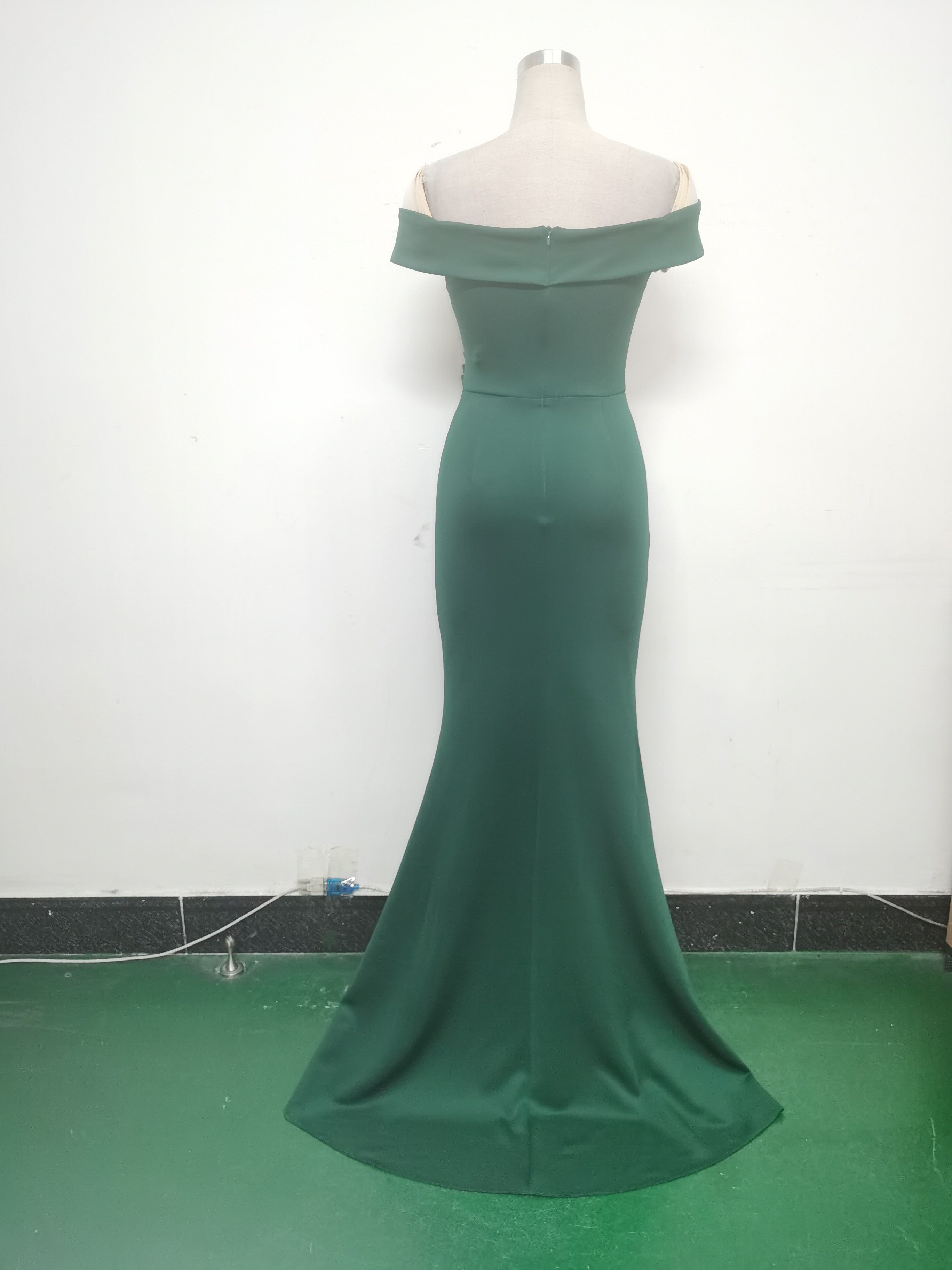 Women Off Shoulder split fishtail evening dress 18