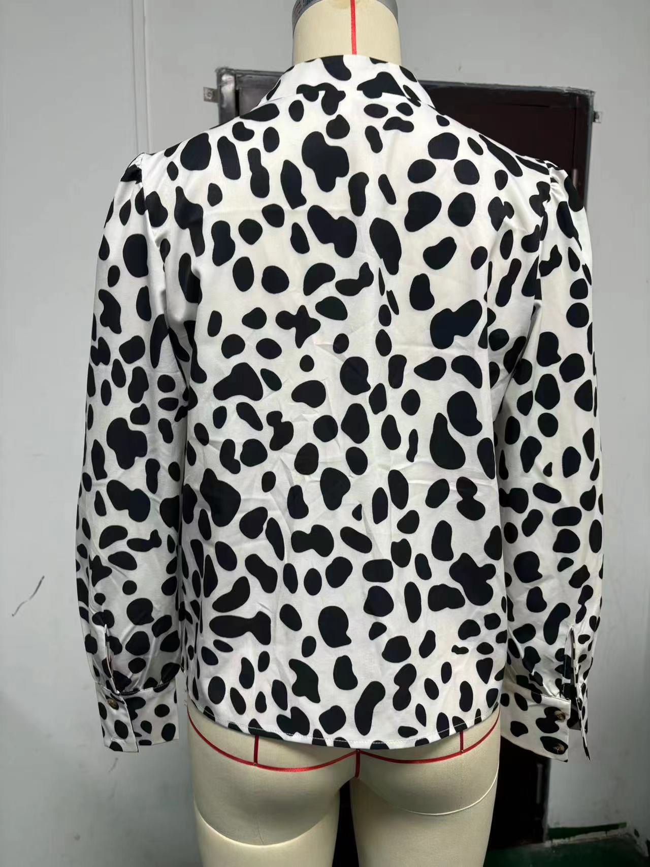 Women autumn long-sleeved v-neck shirt 21