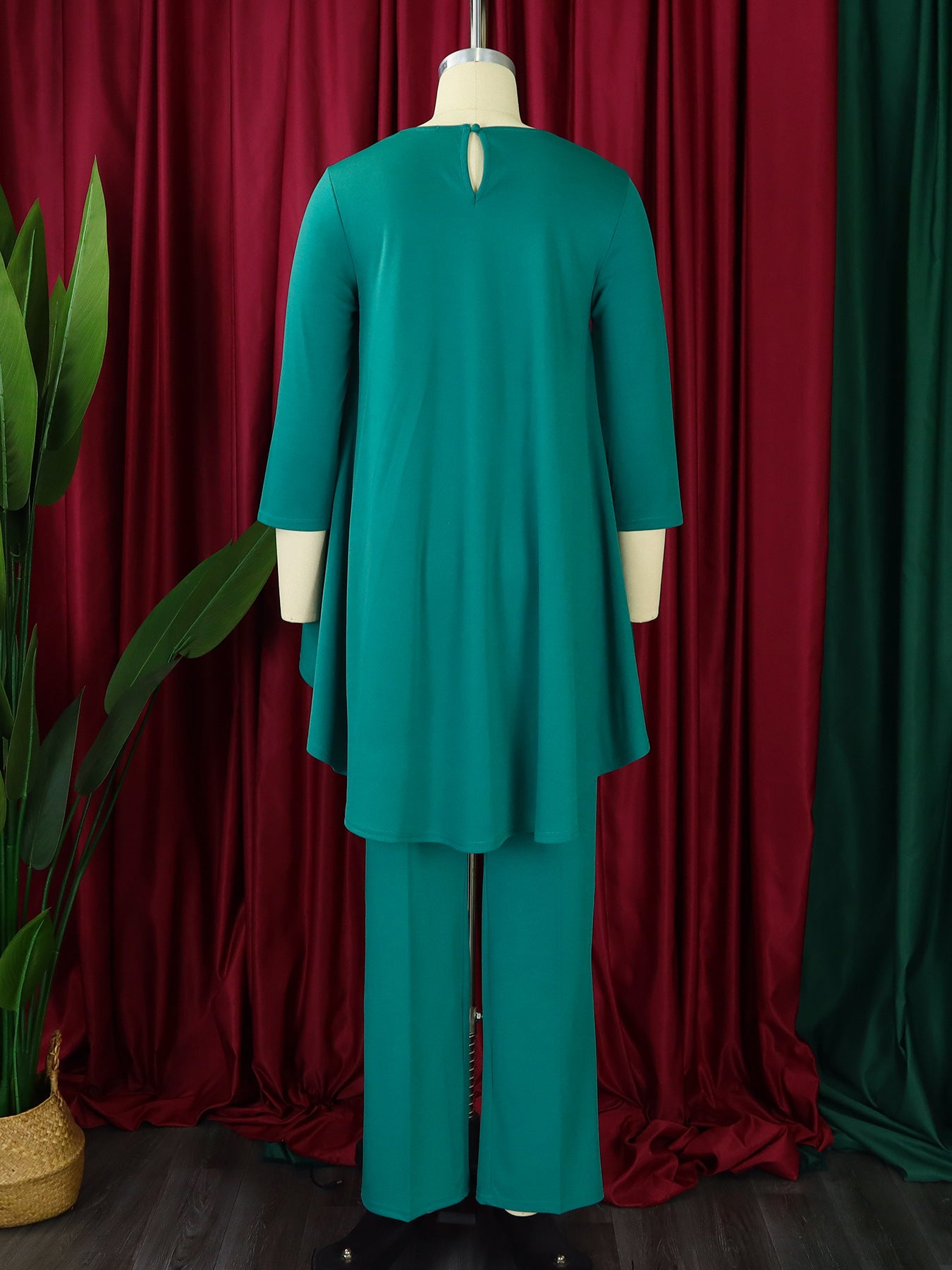 Plus Size Women Long Sleeve Top and Wide Leg Pants Set 14