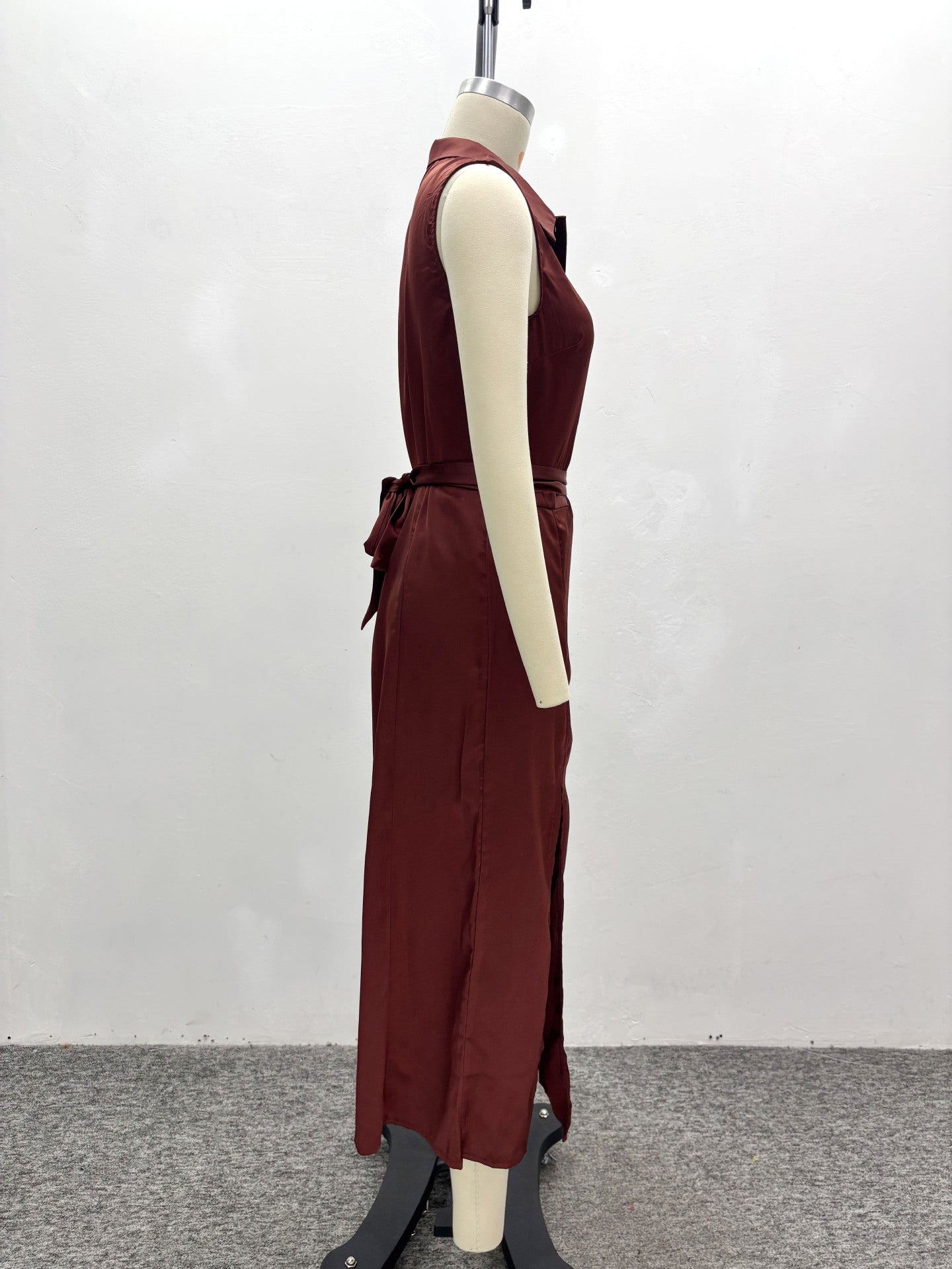 African Women's Loose Elegant Belt Slim Fit Vest Dress Plus Size Trendy Maxi Dress 10