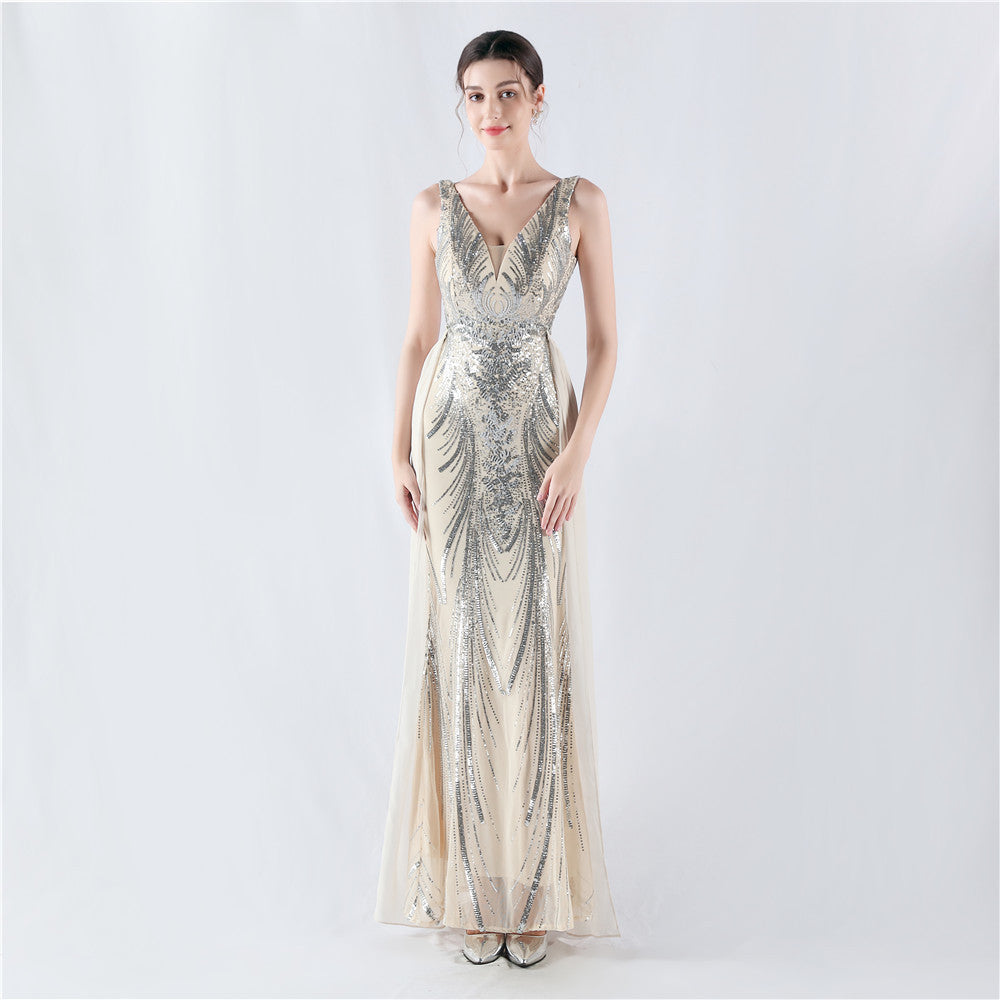 Plus Size Women Sequined Formal Party Maxi Evening Dress 12