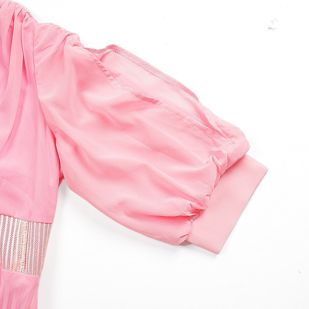 Plus Size African Women elegant v-neck pleated dress 26