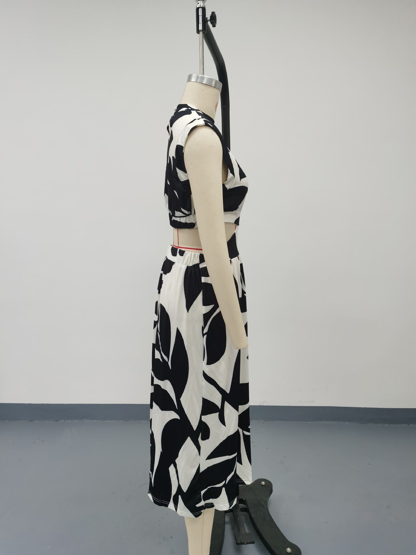 Women Round Neck Short Sleeve Floral Print Dress 23